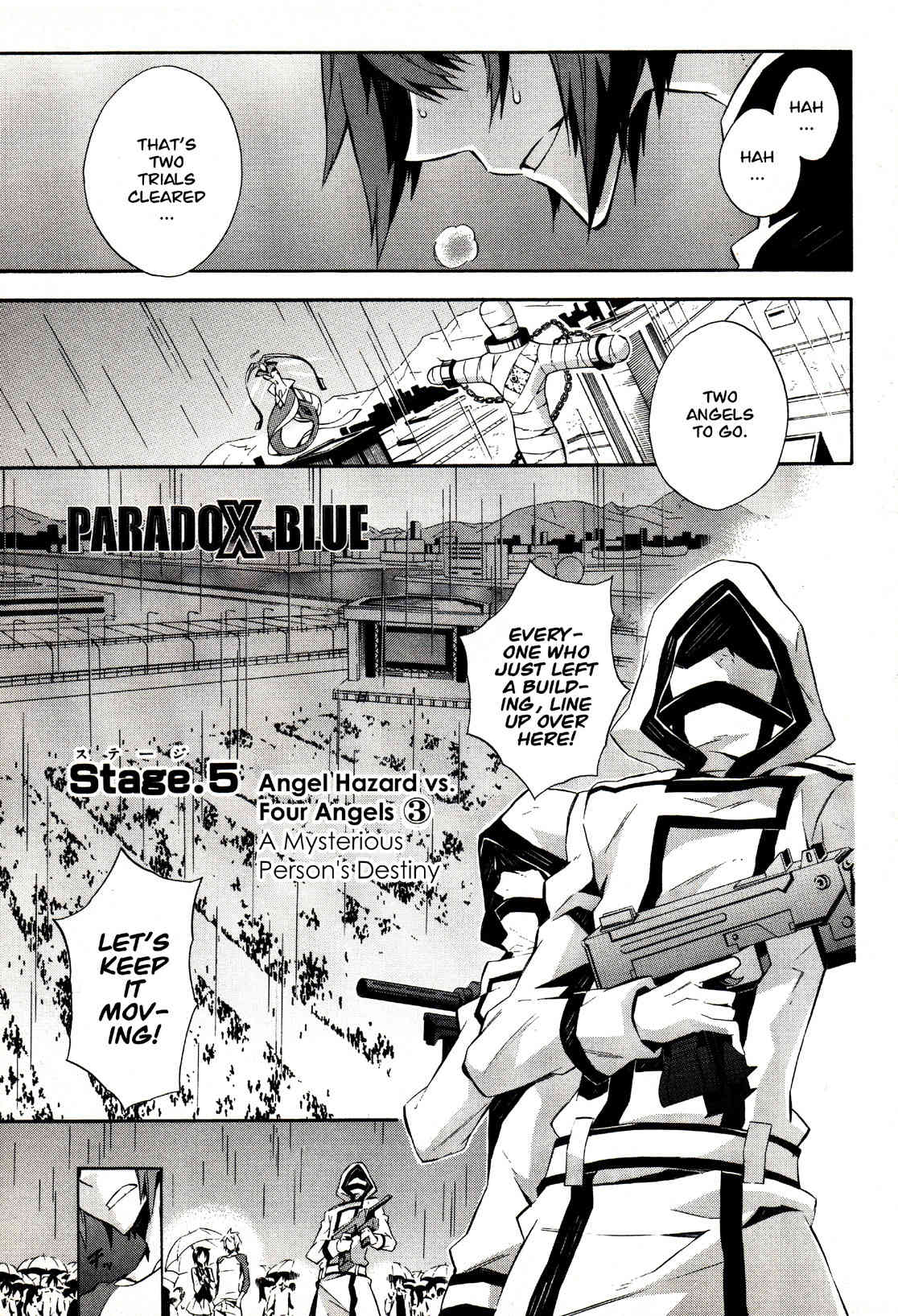 Paradox Blue Chapter 11 page 1 - Chapter 11: Angel Hazard vs. Four Angels (3): A Mysterious Person's Destiny