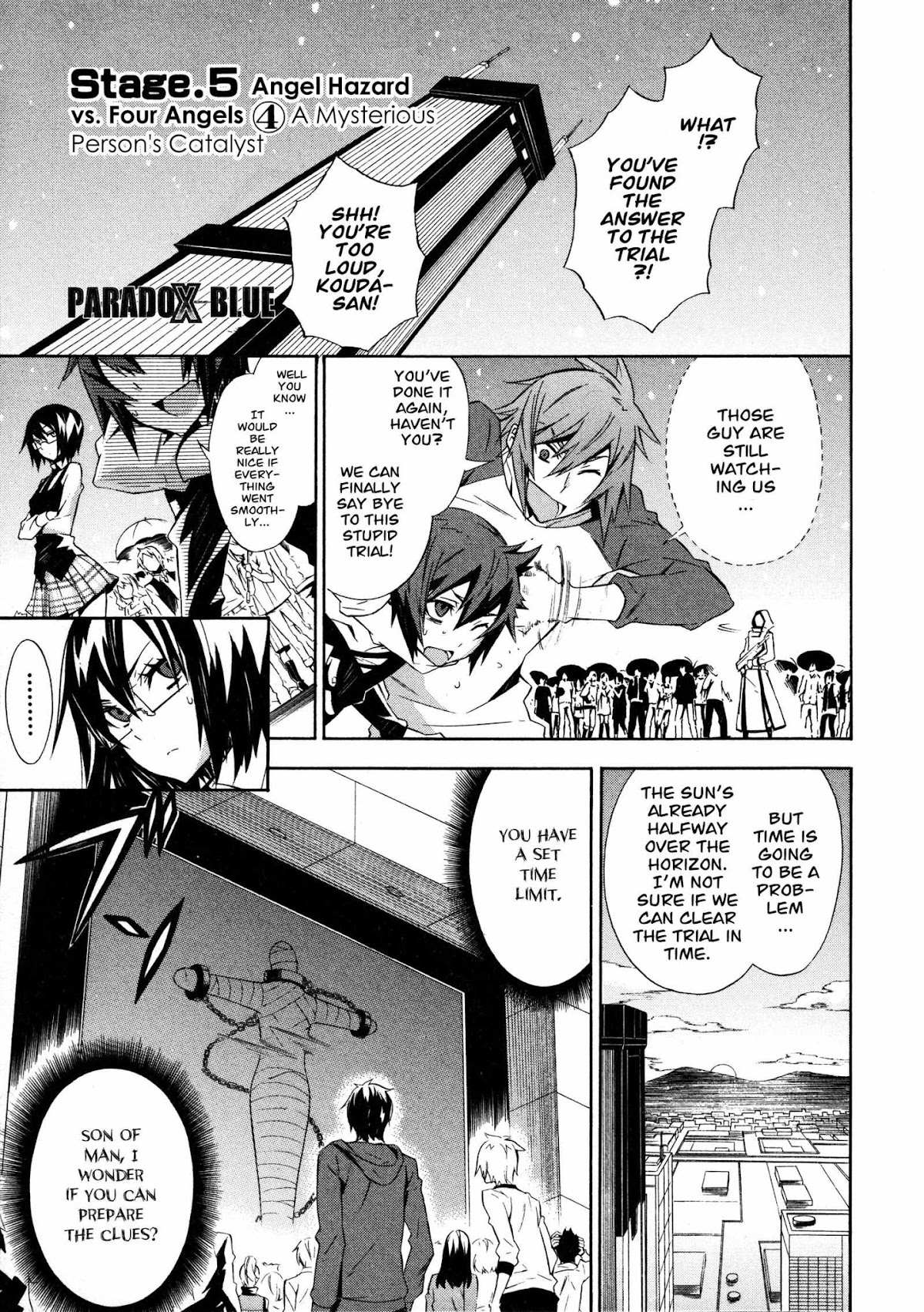 Paradox Blue Chapter 12 page 1 - Chapter 12: Angel Hazard vs. Four Angels (4): A Mysterious Person's Catalyst