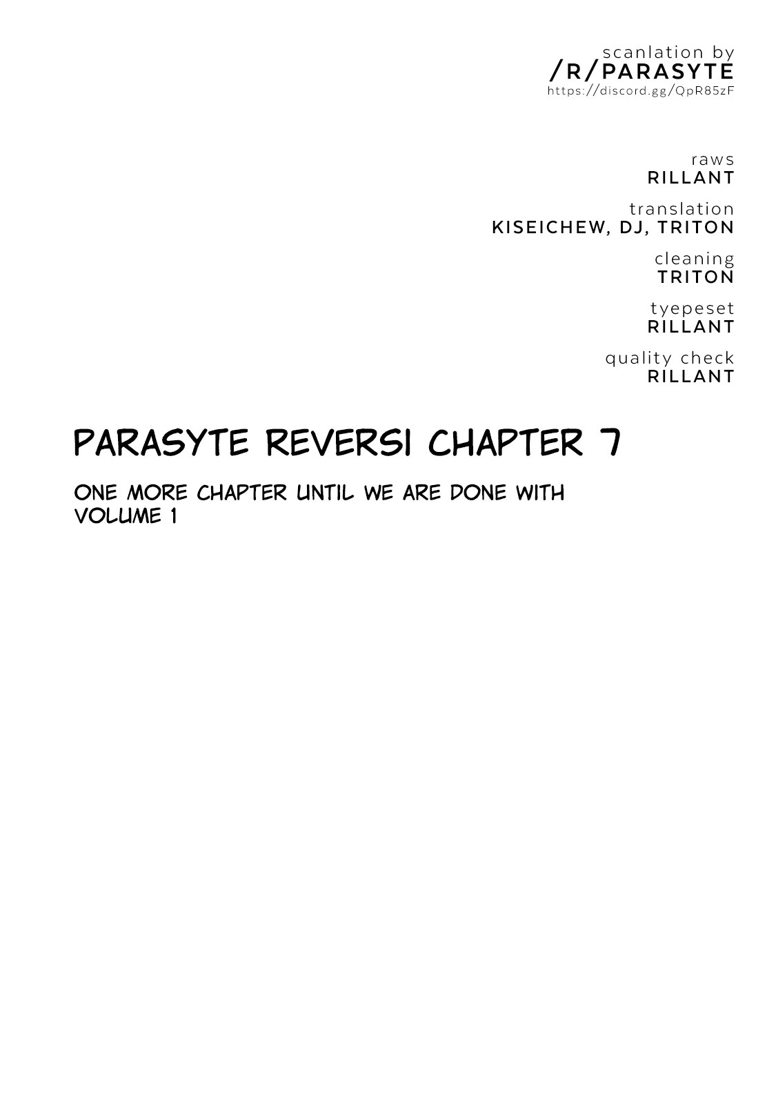 Parasyte Reversi Chapter 7 page 1 - Chapter 7: Start-up