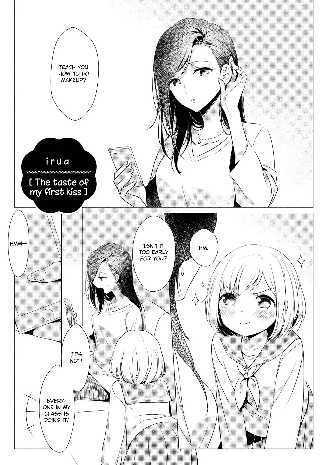 Parfait: Onee-loli Yuri Anthology Chapter 5 page 1 - Chapter 5: The Taste Of My First Kiss (Irua)