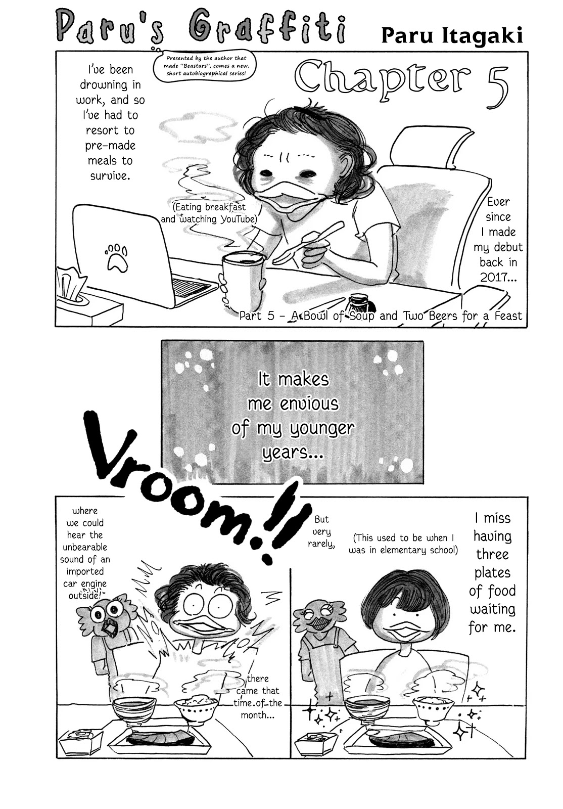 Paru's Graffiti Chapter 5 page 2 - Chapter 5: A Bowl of Soup and Two Beers for a Feast