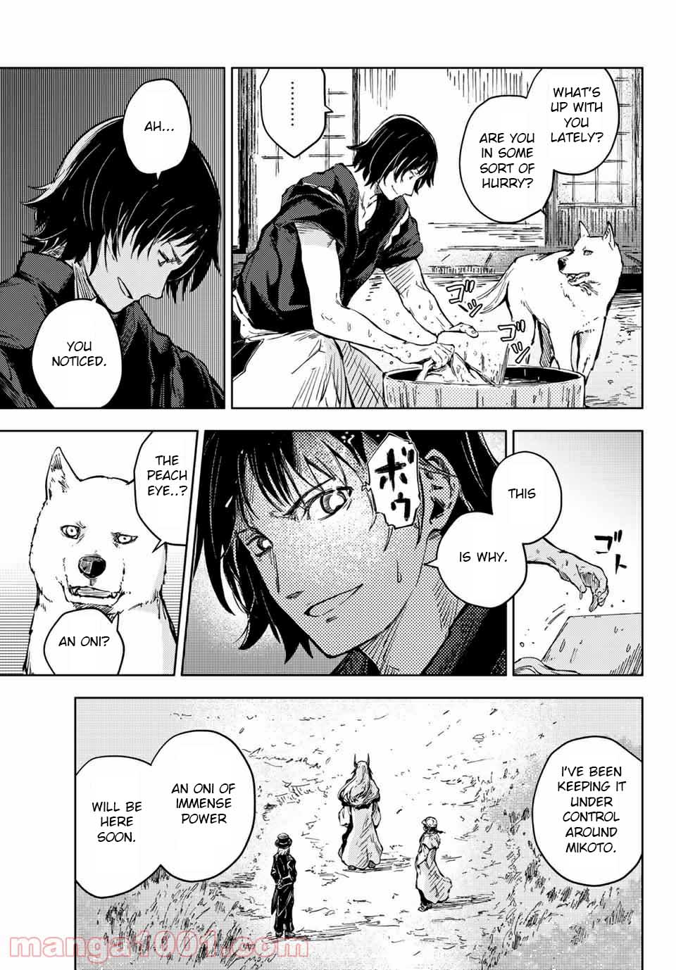 Peach Boy Riverside Chapter 37.1 page 8 - Chapter 37.1 - 37.2: Mikoto and Oni God