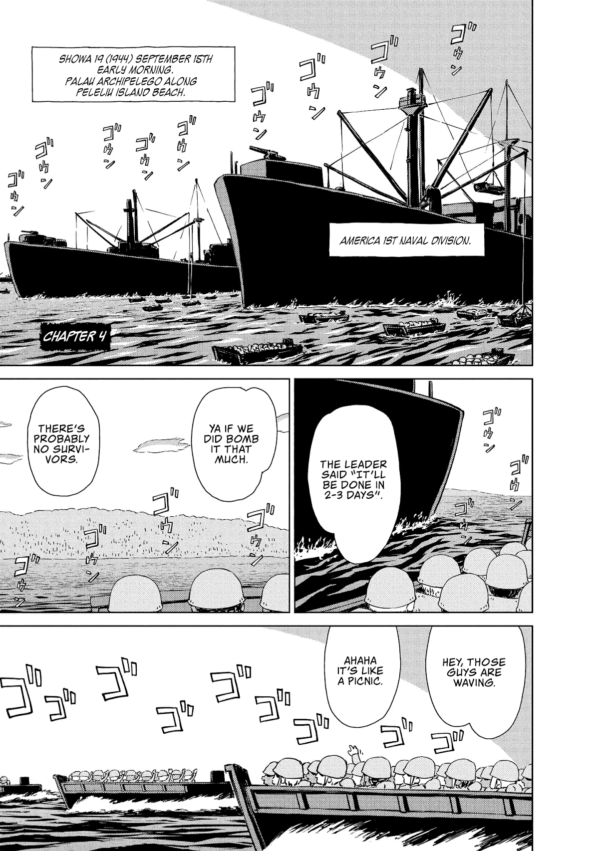 Peleliu: Guernica of Paradise Chapter 4 page 1 - Chapter 4: Morning of the Fight