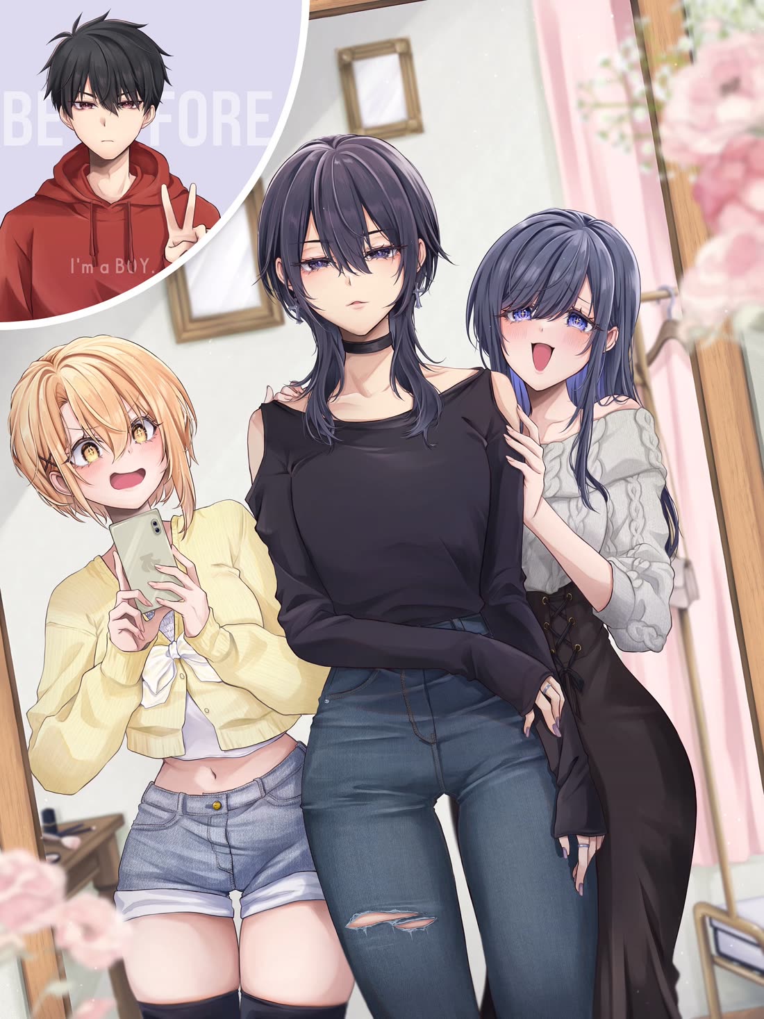 PenSis Twitter Shorts Chapter 18.1 page 1 - Chapter 18.1: Typical crossdressing story but with a more masculine-faced guy