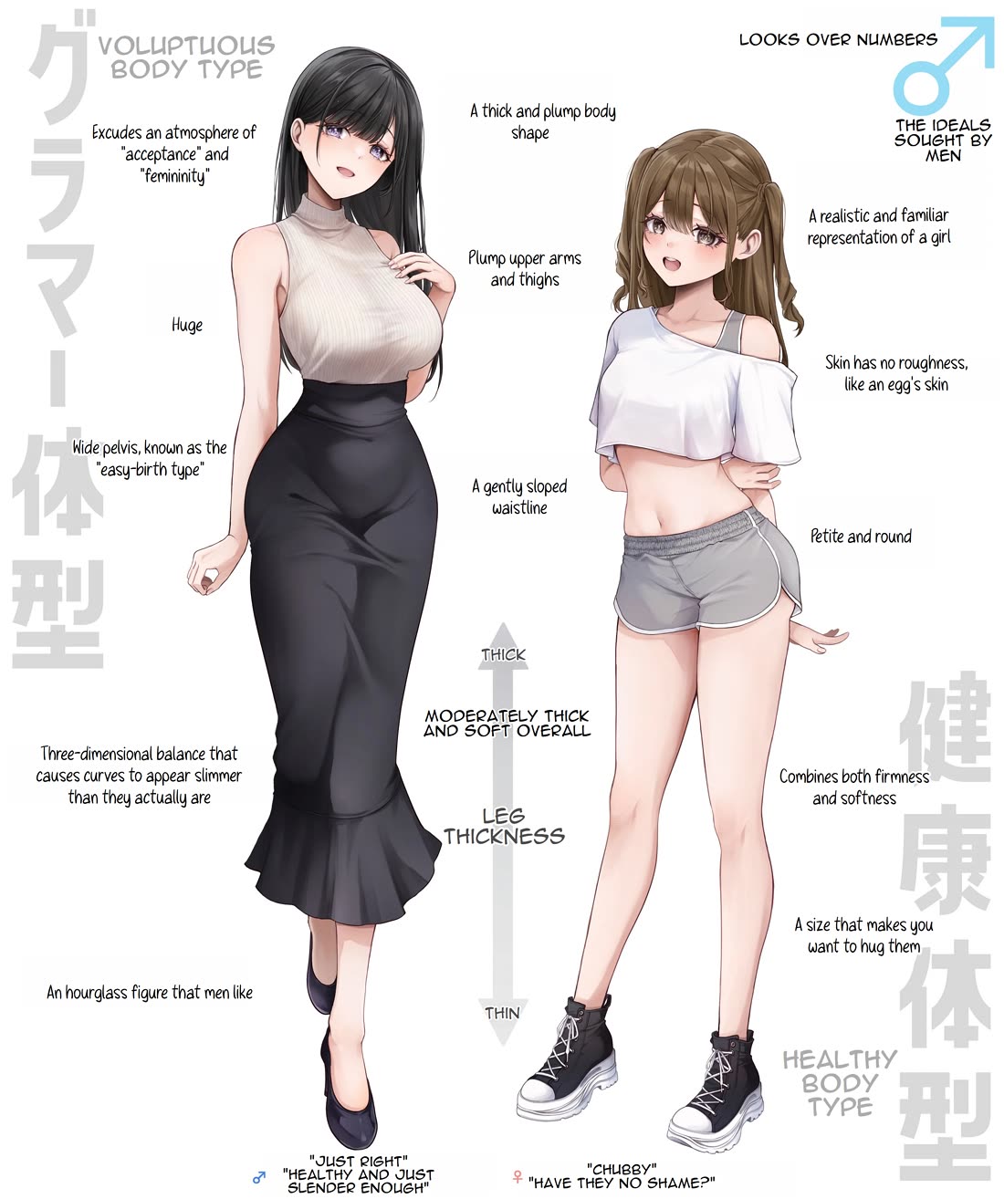 PenSis Twitter Shorts Chapter 23 page 1 - Chapter 23: The ideal female body type, according to the different genders