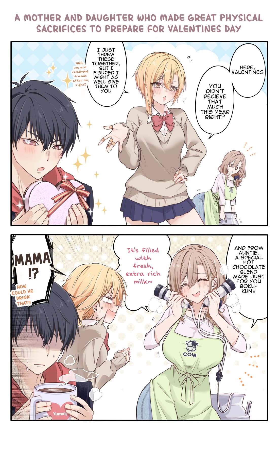 PenSis Twitter Shorts Chapter 39 page 1 - Chapter 39: A mother and daughter who made great physical sacrifices to prepare for valentine's day