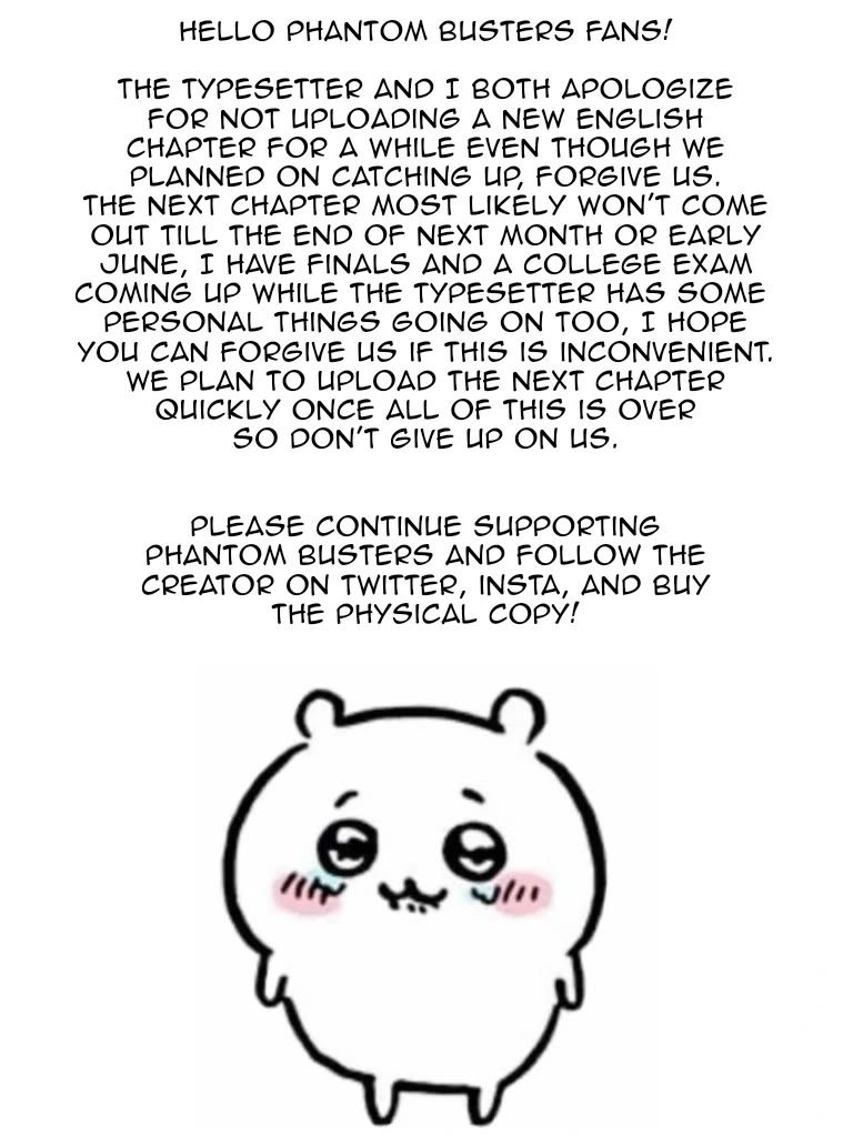 Phantom Busters Chapter 15.1 page 1 - Chapter 15.1: Announcement + Extras!