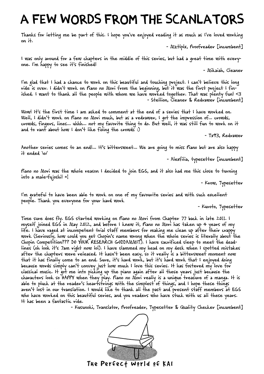 Piano no Mori Chapter 241 page 56 - Chapter 241 : Comeback Recital
