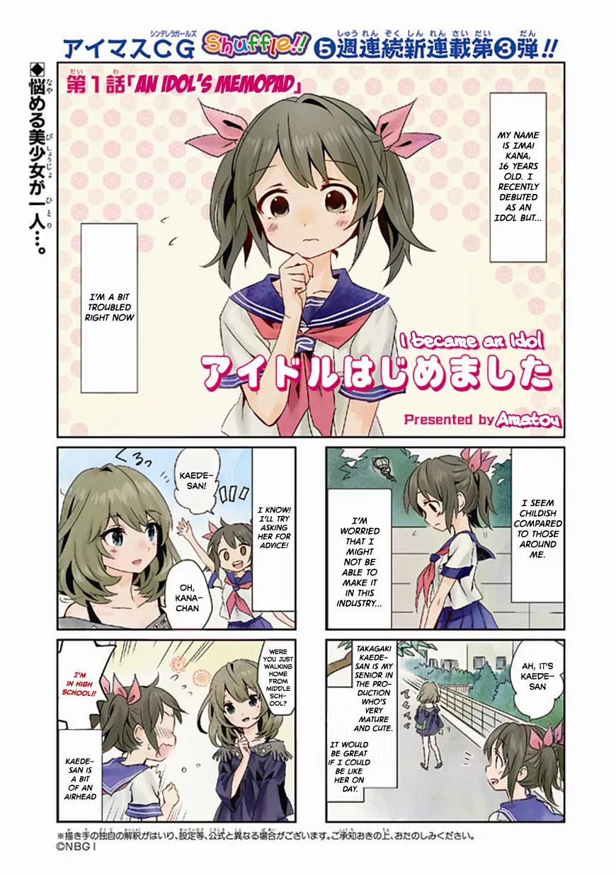 Piyoderera Chapter 3.1 page 1 - Chapter 3.1: Idol Hajimemashita: An Idol's Memopad