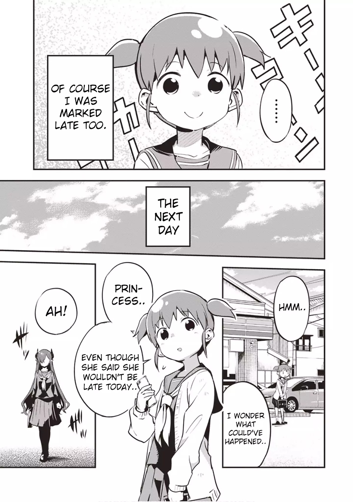 Piyoko to makai machi no Hime-sama Chapter 3 page 7 - Chapter 3: Piyoko, the Princess, and the Way to School