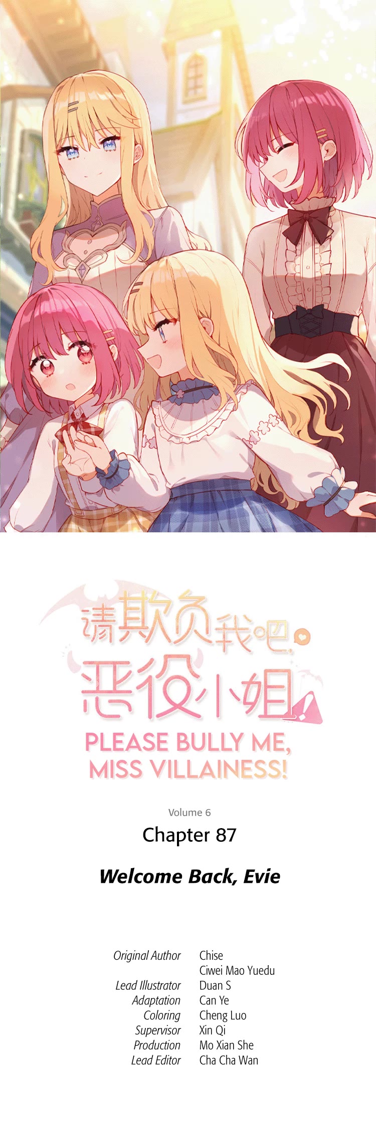Please Bully Me, Miss Villainess! Chapter 87 page 1 - Chapter 87: Welcome Back, Evie