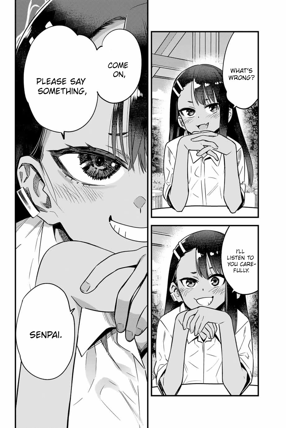 Please don't bully me, Nagatoro Chapter 143 page 14 - Chapter 143: Come one, please say something, Senpai.
