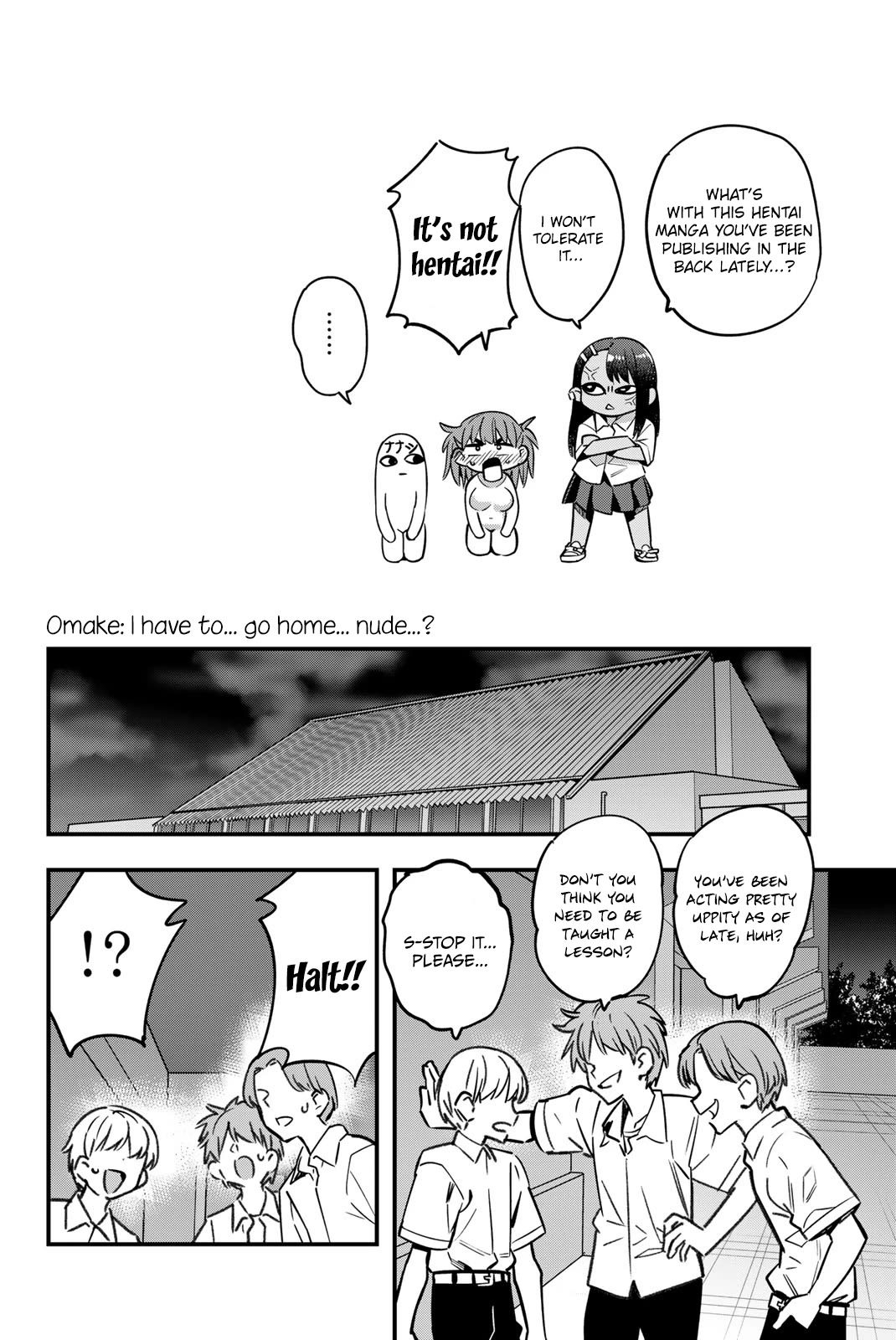 Please don't bully me, Nagatoro Chapter 145.5 page 5 - Chapter 145.5: I have to... Go home... Nude...?