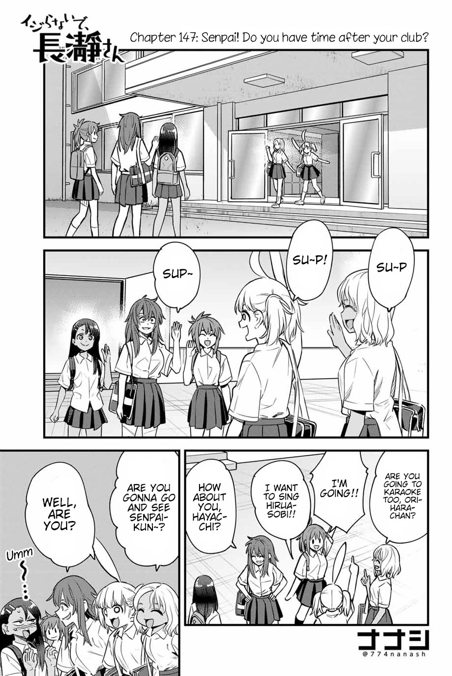 Please don't bully me, Nagatoro Chapter 147 page 1 - Chapter 147: Senpai! Do you have time after your club?