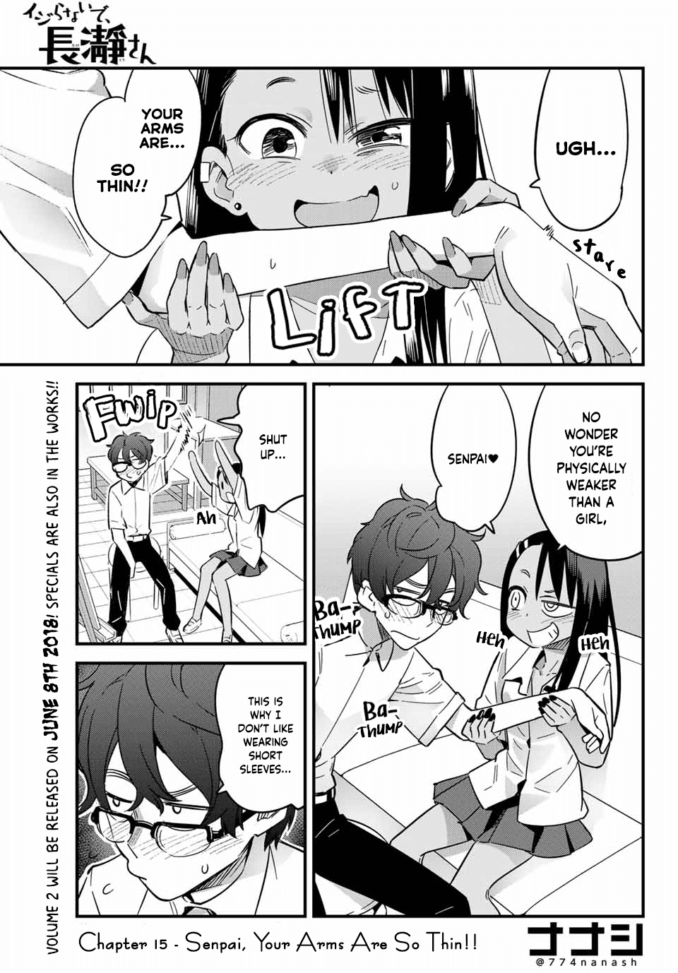 Please don't bully me, Nagatoro Chapter 15 page 1 - Chapter 15: Senpai, Your Arms Are So Thin!!