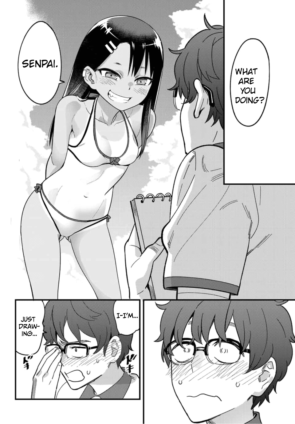 Please don't bully me, Nagatoro Chapter 23 page 4 - Chapter 23: I'll rub it on for you♥ Senpai