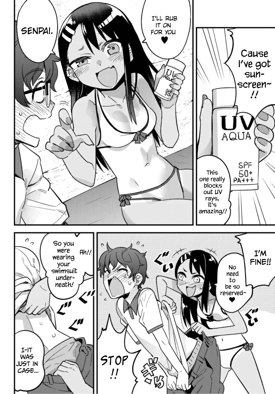 Please don't bully me, Nagatoro Chapter 23 page 6 - Chapter 23: I'll rub it on for you♥ Senpai