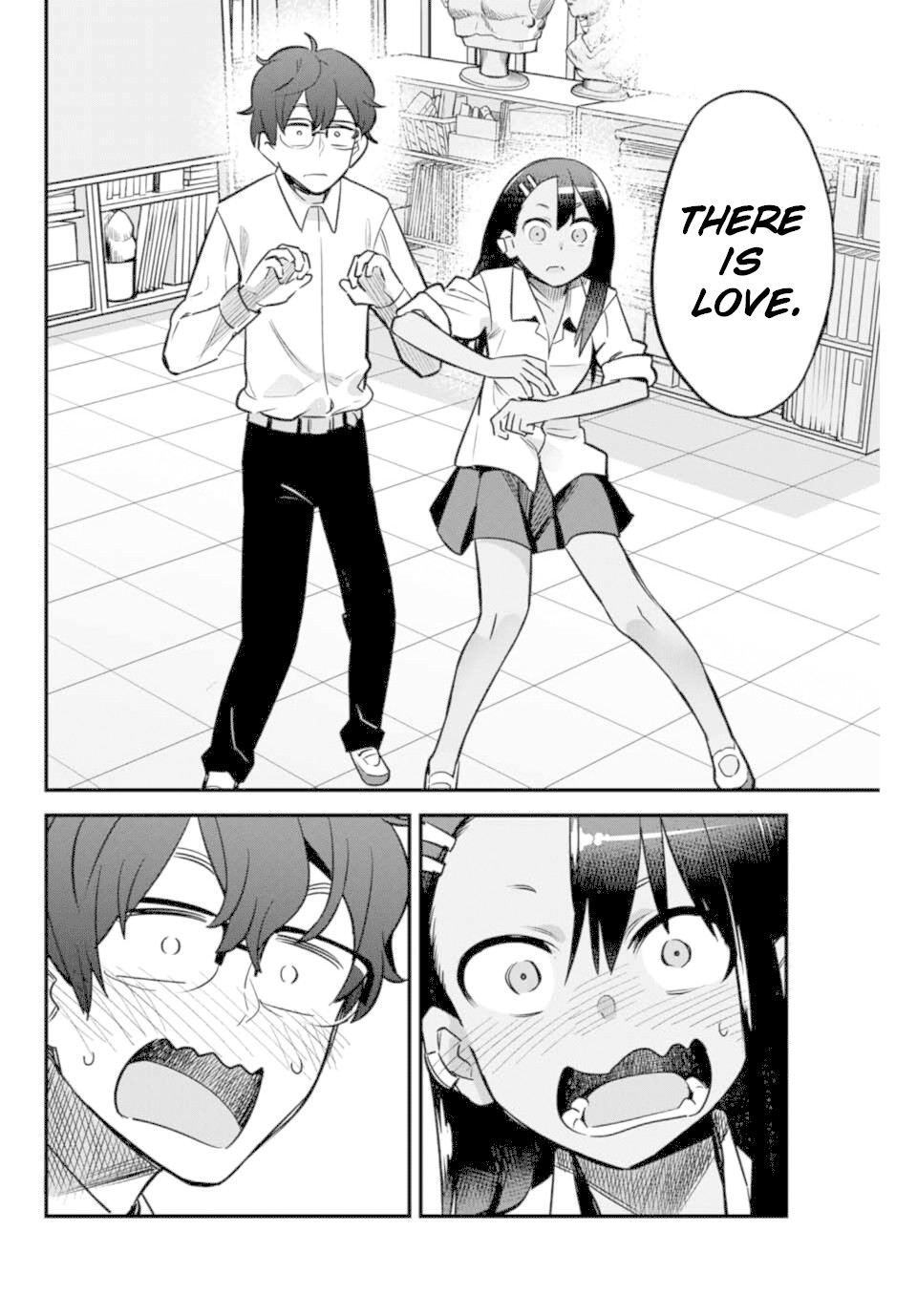 Please don't bully me, Nagatoro Chapter 46 page 14 - Chapter 46: She's saying there's "love," Senpai.
