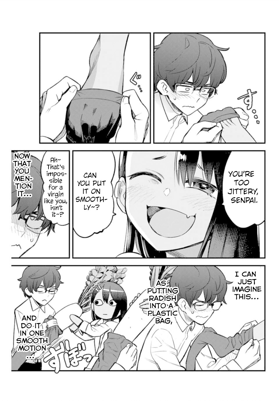Please don't bully me, Nagatoro Chapter 53 page 11 - Chapter 53: Senpai, hurry up and put it on me~♡