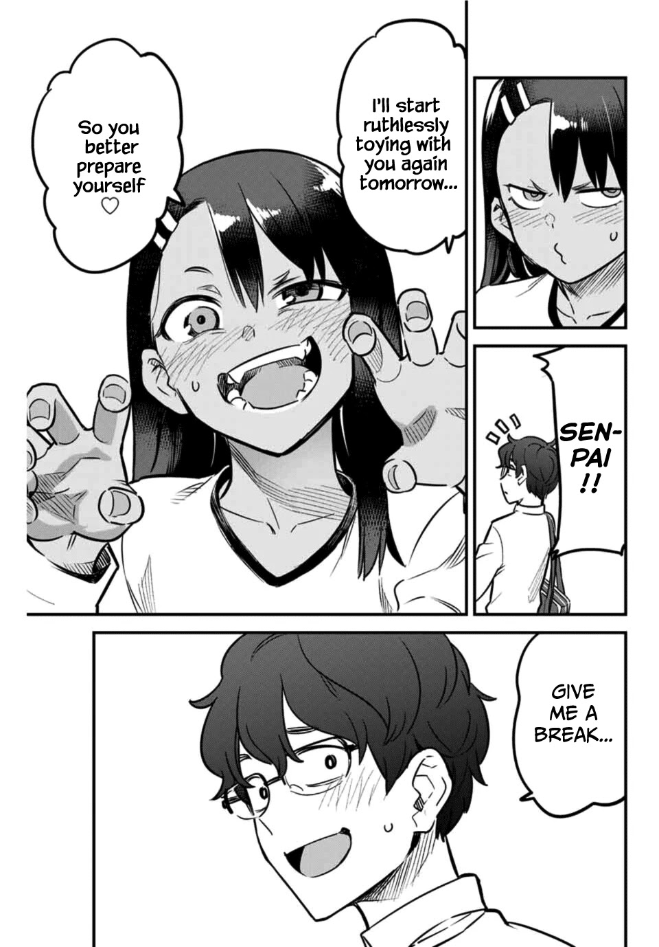 Please don't bully me, Nagatoro Chapter 62 page 13 - Chapter 62: So you want to know... my name... Senpai!!