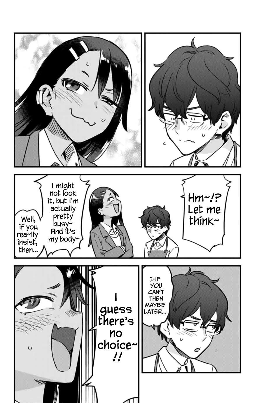 Please don't bully me, Nagatoro Chapter 67 page 8 - Chapter 67: I won't tell you, Senpa~i♡