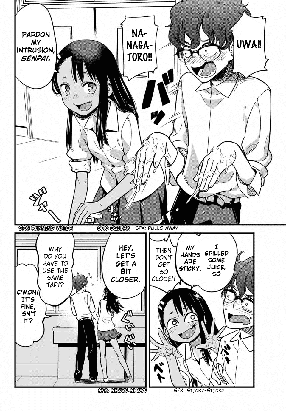 Please don't bully me, Nagatoro Chapter 7 page 2 - Chapter 7: Senpai, You Still Have Soap on You