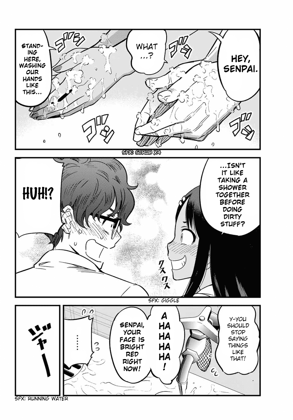 Please don't bully me, Nagatoro Chapter 7 page 4 - Chapter 7: Senpai, You Still Have Soap on You