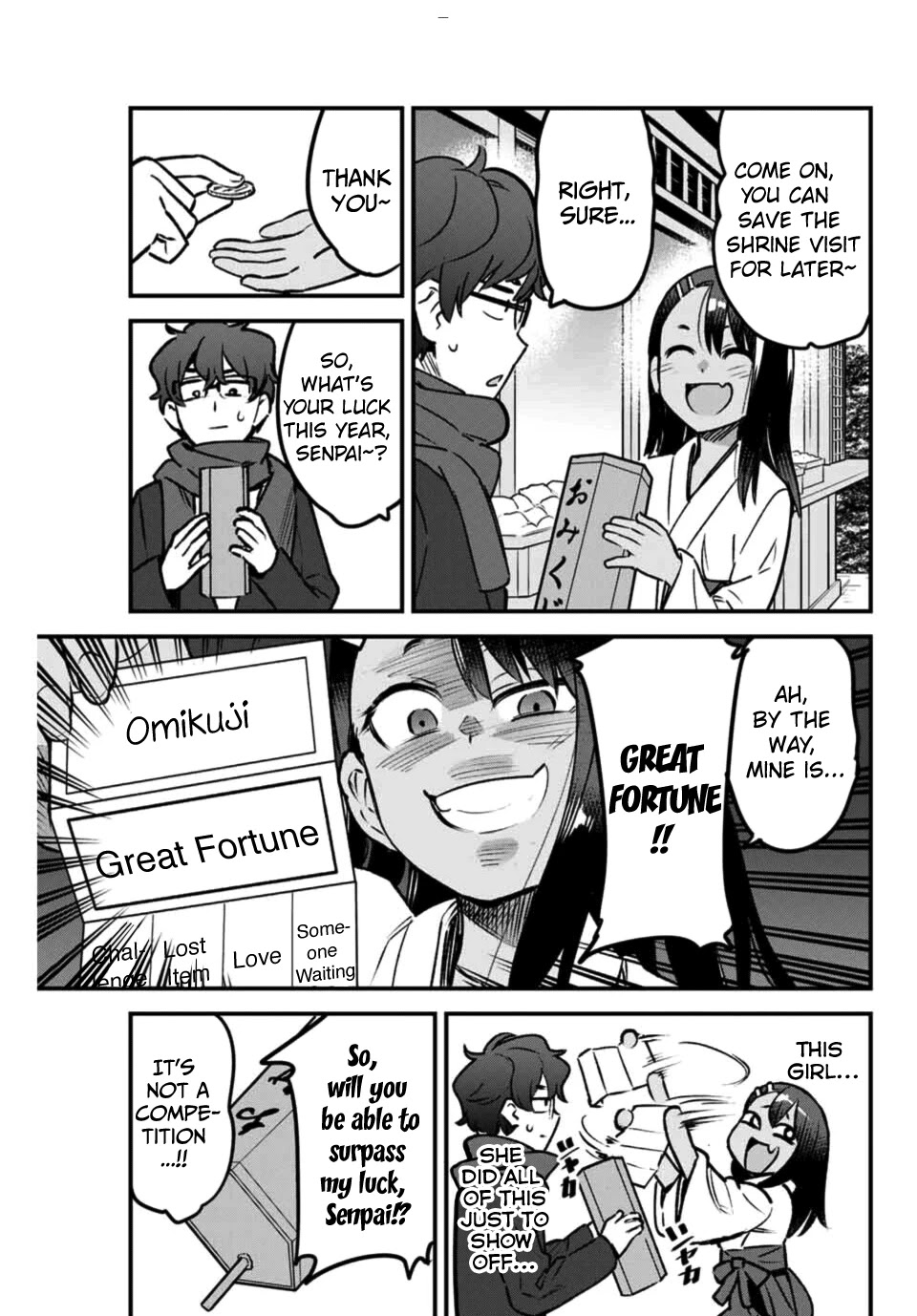 Please don't bully me, Nagatoro Chapter 71 page 13 - Chapter 71: So, what's your luck this year, Senpai~?