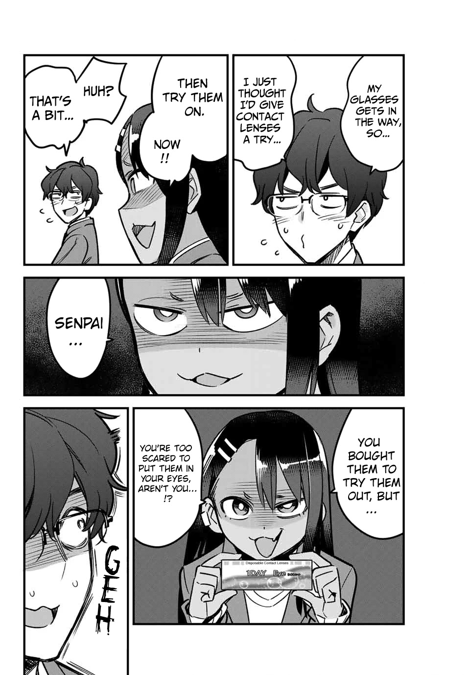 Please don't bully me, Nagatoro Chapter 73 page 4 - Chapter 73: So you wear contact lenses, Senpai!!