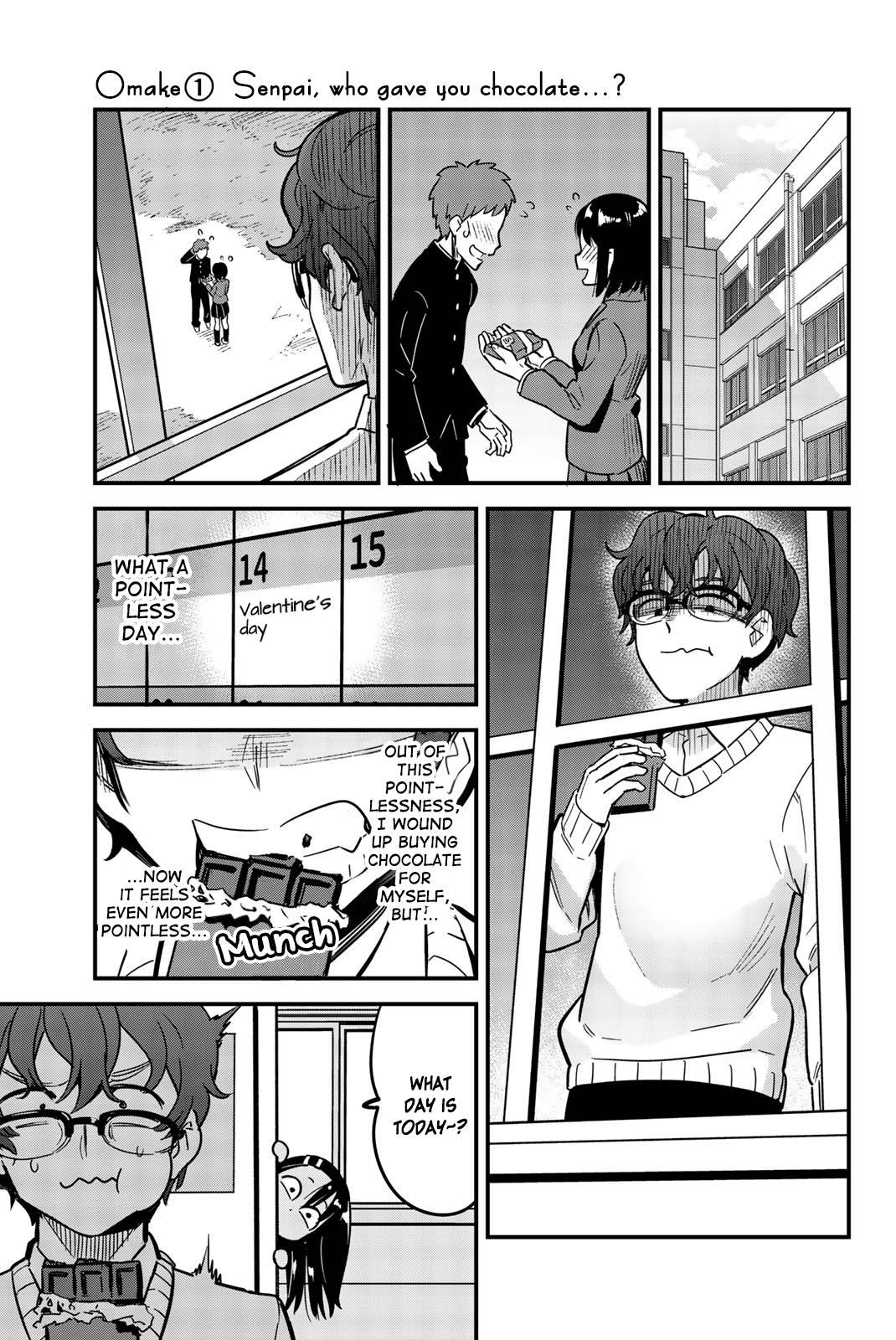 Please don't bully me, Nagatoro Chapter 8.1 page 1 - Chapter 8.1: Senpai, Who Gave You Chocolate...?