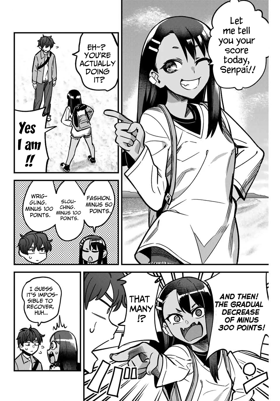 Please don't bully me, Nagatoro Chapter 89 page 12 - Chapter 89: Let me tell you your score today, Senpai!!
