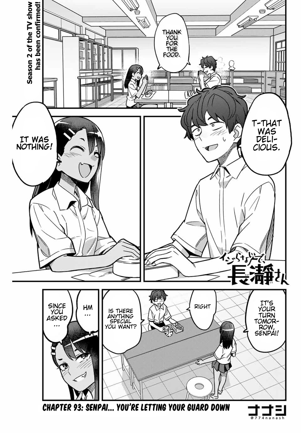 Please don't bully me, Nagatoro Chapter 93 page 1 - Chapter 93: Senpai... You're Letting Your Guard Down