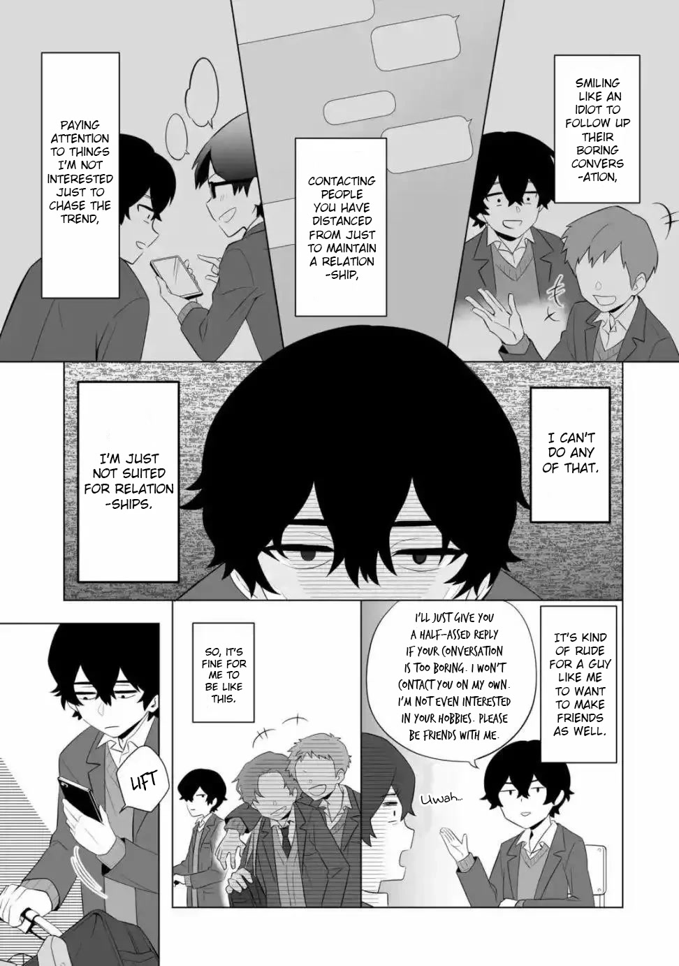 Please Leave Me Alone (For Some Reason, She Wants to Change a Lone Wolf's Helpless High School Life.) Chapter 1 page 11 - Chapter 1: A Loner Can't Make Friends Even After Going Back, Right?
