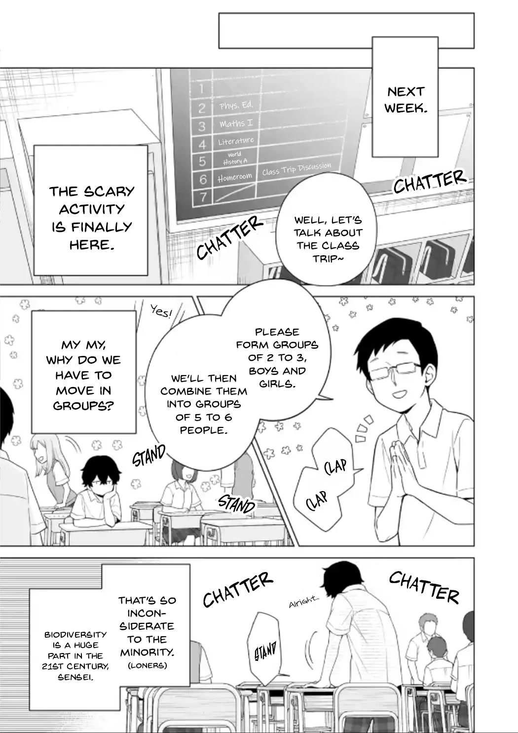 Please Leave Me Alone (For Some Reason, She Wants to Change a Lone Wolf's Helpless High School Life.) Chapter 11 page 25 - Chapter 11: I Feel Like Forming Groups for the Trip Is More Worrying Than the Actual Trip, Alright?
