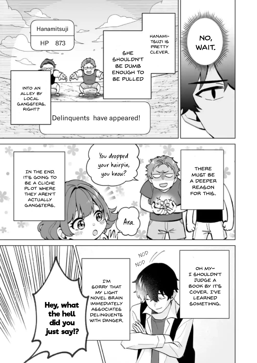 Please Leave Me Alone (For Some Reason, She Wants to Change a Lone Wolf's Helpless High School Life.) Chapter 16 page 9 - Chapter 16: I Didn't Want to Go Through the Experience of Saving a Beautiful Girl from Bad Guys, Alright?