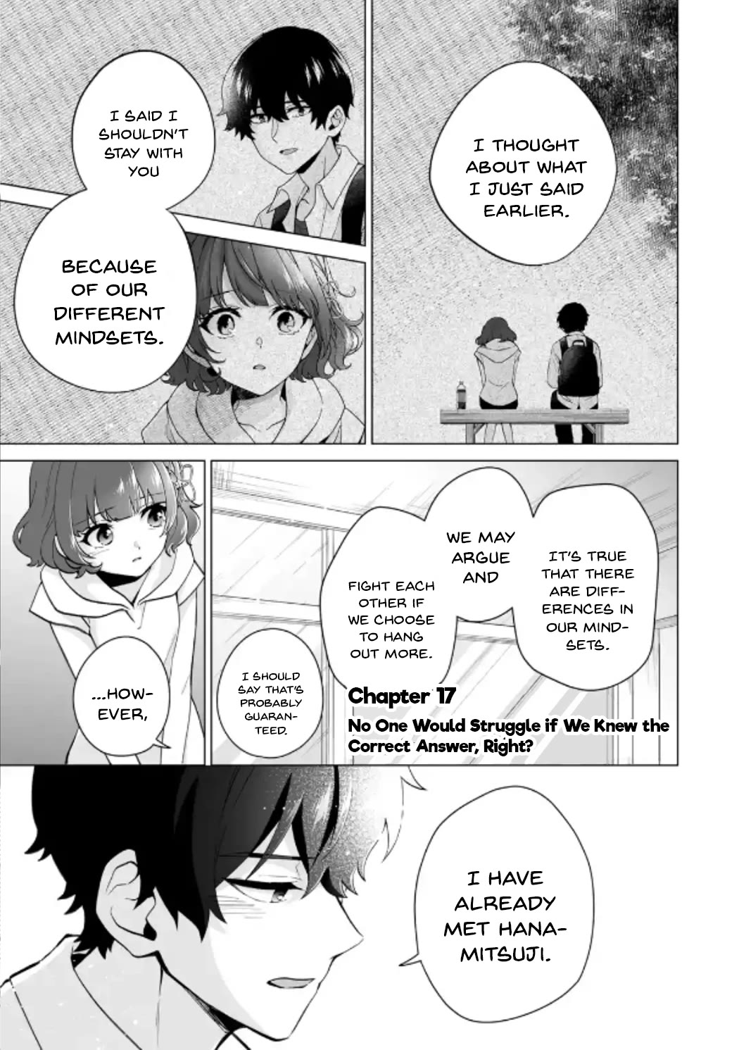 Please Leave Me Alone (For Some Reason, She Wants to Change a Lone Wolf's Helpless High School Life.) Chapter 17 page 1 - Chapter 17: No One Would Struggle if We Knew the Correct Answer, Right?