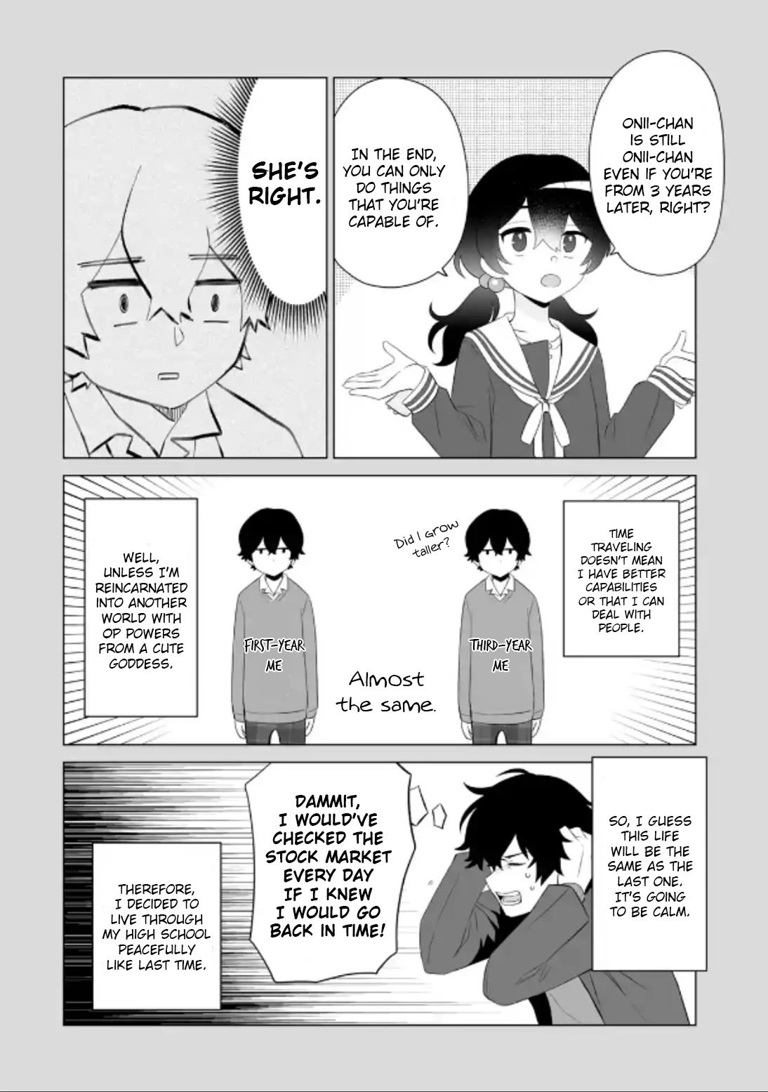Please Leave Me Alone (For Some Reason, She Wants to Change a Lone Wolf's Helpless High School Life.) Chapter 2 page 24 - Chapter 2: A Time Leap Isn't Going to Change How I Live, Alright?