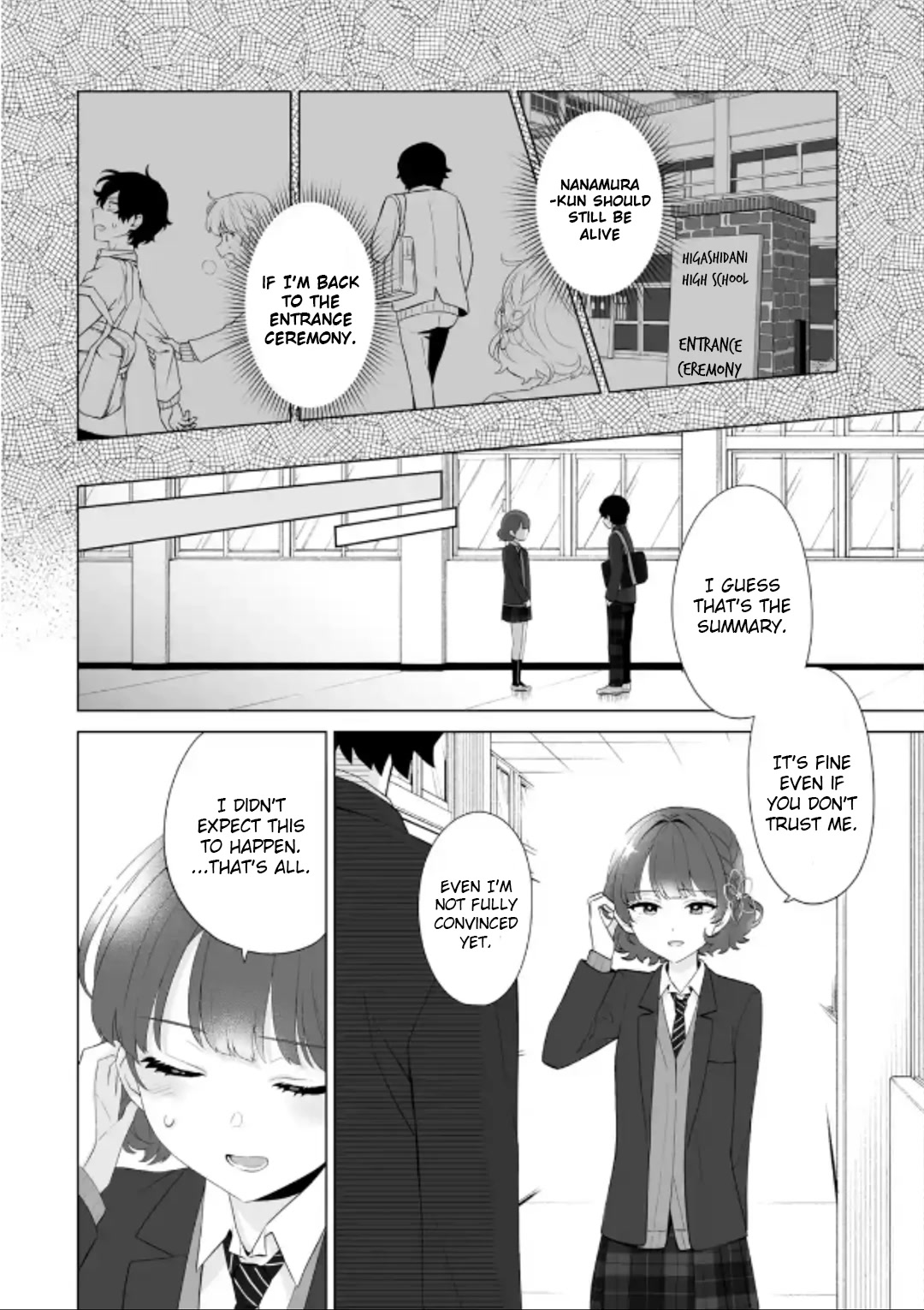 Please Leave Me Alone (For Some Reason, She Wants to Change a Lone Wolf's Helpless High School Life.) Chapter 2 page 4 - Chapter 2: A Time Leap Isn't Going to Change How I Live, Alright?