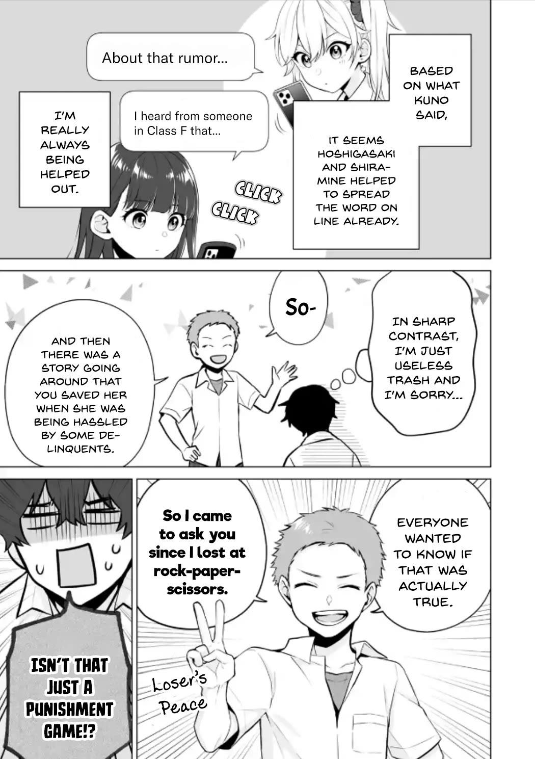 Please Leave Me Alone (For Some Reason, She Wants to Change a Lone Wolf's Helpless High School Life.) Chapter 22 page 7 - Chapter 22: The Popular Girls in Class Still Won't Let Their Guard Down Around Me, Alright?