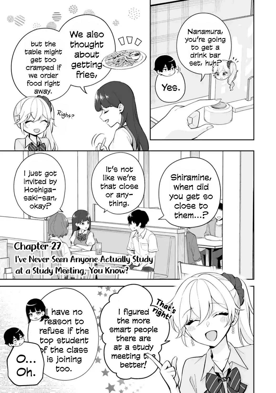 Please Leave Me Alone (For Some Reason, She Wants to Change a Lone Wolf's Helpless High School Life.) Chapter 27 page 1 - Chapter 27: I Have Never Seen Anyone Actually Study at a Study Meeting, You Know?