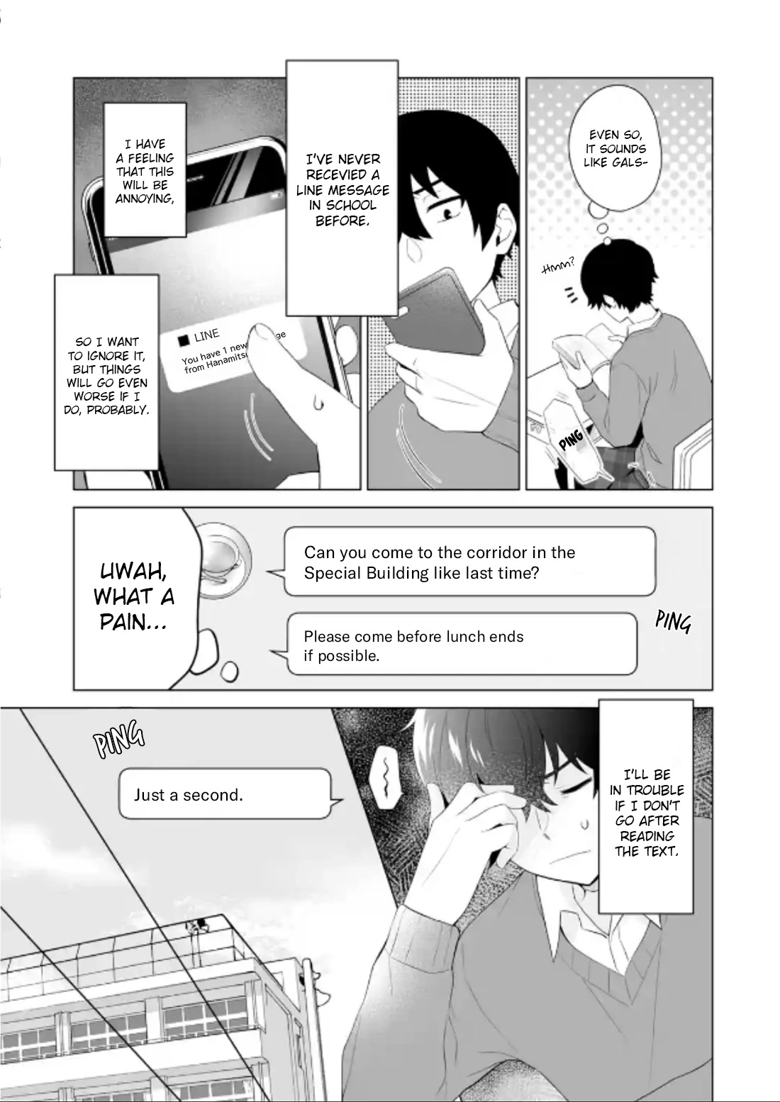 Please Leave Me Alone (For Some Reason, She Wants to Change a Lone Wolf's Helpless High School Life.) Chapter 3 page 5 - Chapter 3: I Don't Want to Start My High School Life All Over Again in the First Place, Alright?
