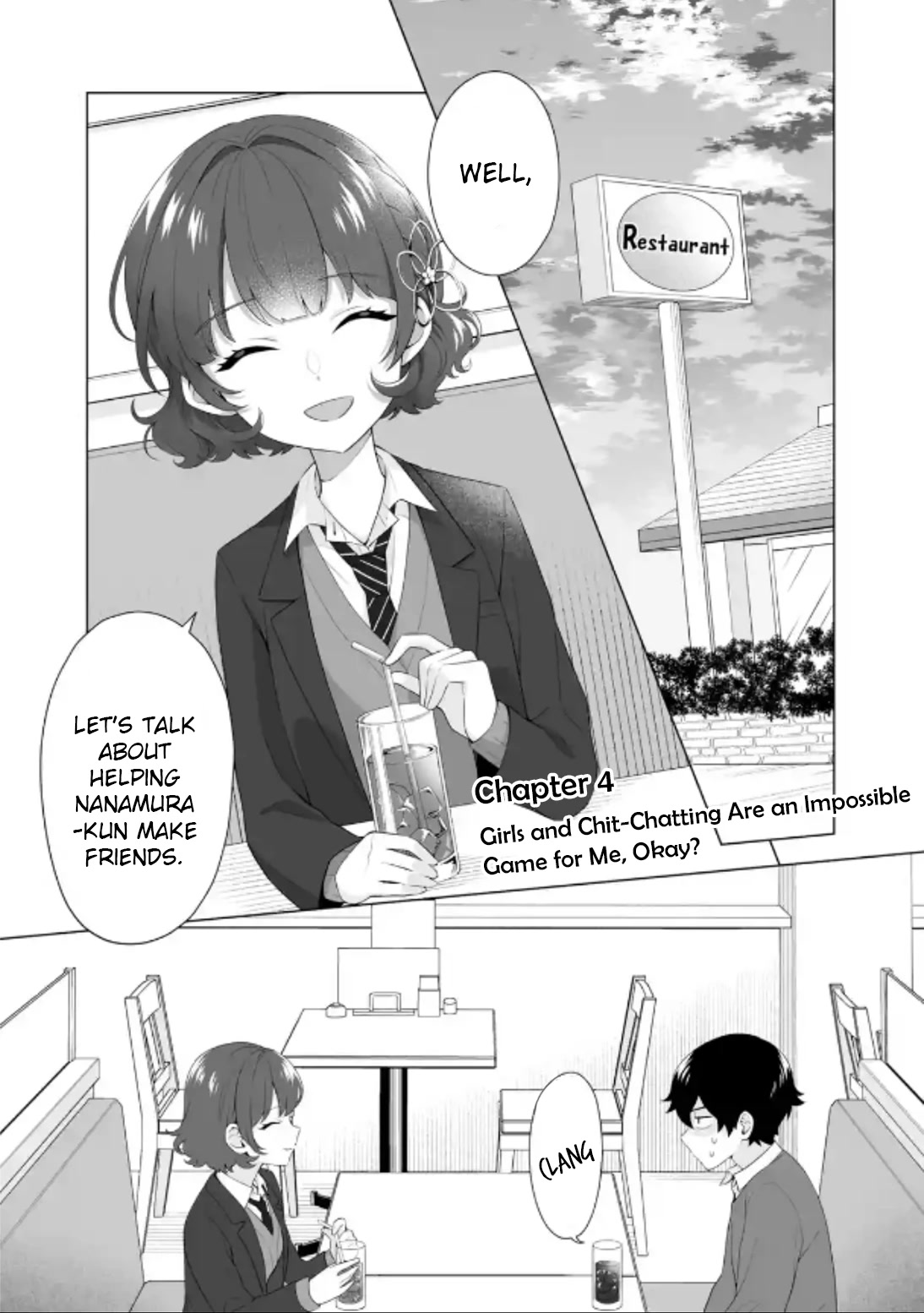 Please Leave Me Alone (For Some Reason, She Wants to Change a Lone Wolf's Helpless High School Life.) Chapter 4 page 1 - Chapter 4: Girls and Chit-Chatting Are an Impossible Game for Me, Okay?