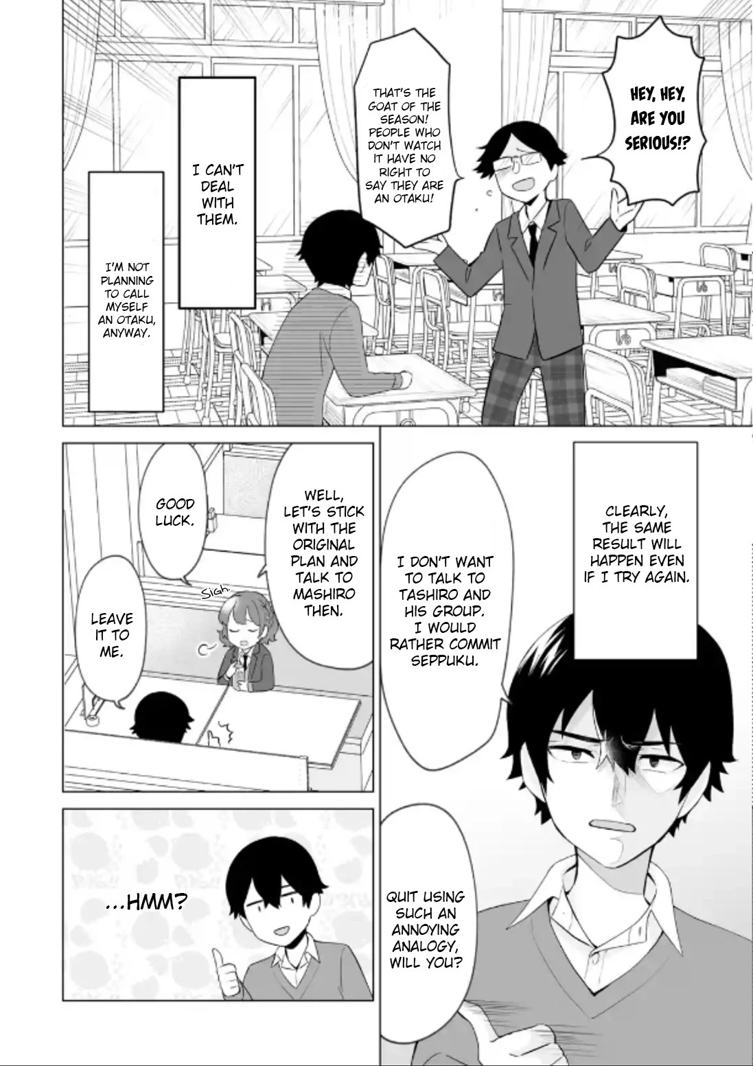 Please Leave Me Alone (For Some Reason, She Wants to Change a Lone Wolf's Helpless High School Life.) Chapter 4 page 12 - Chapter 4: Girls and Chit-Chatting Are an Impossible Game for Me, Okay?