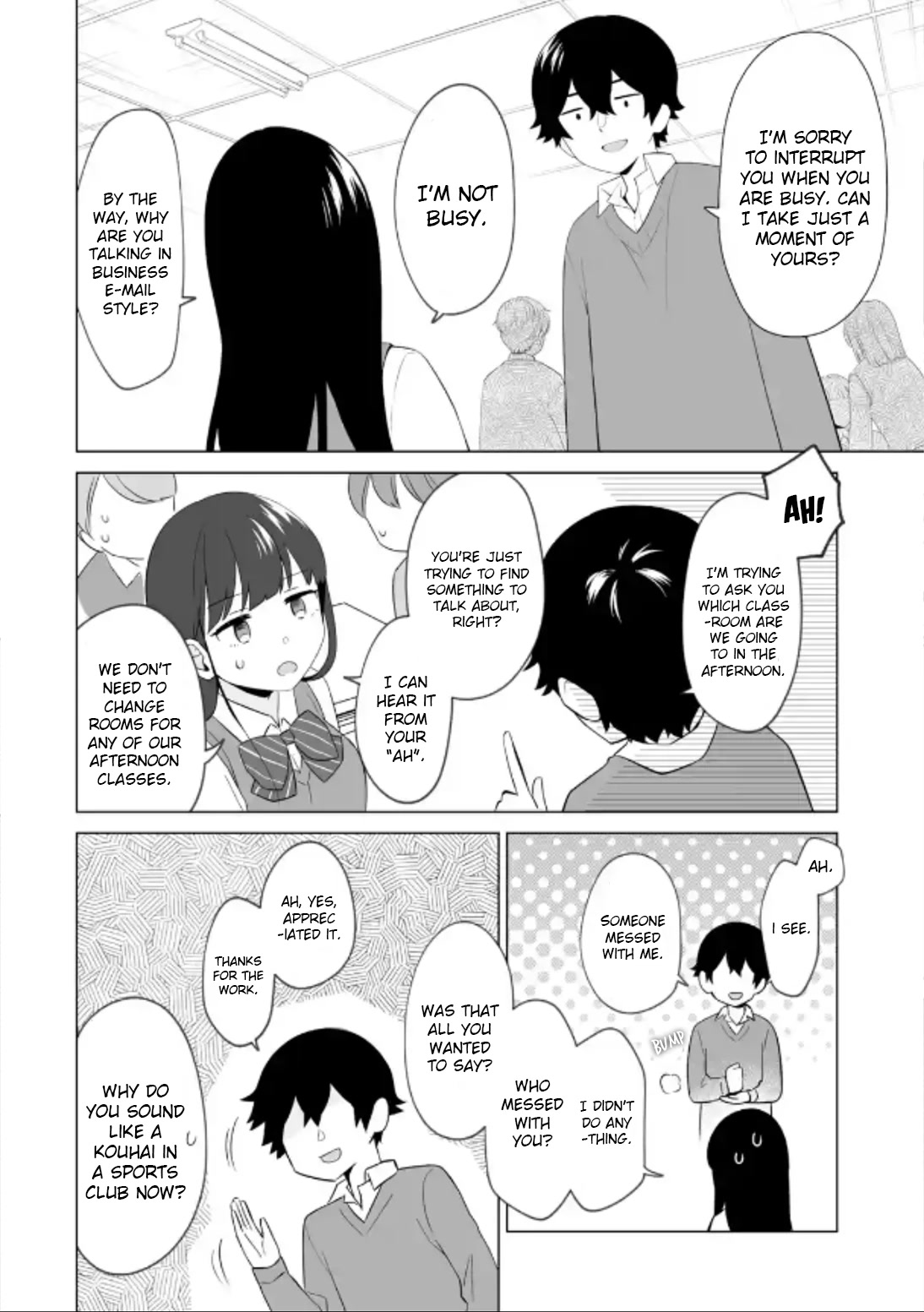 Please Leave Me Alone (For Some Reason, She Wants to Change a Lone Wolf's Helpless High School Life.) Chapter 4 page 20 - Chapter 4: Girls and Chit-Chatting Are an Impossible Game for Me, Okay?