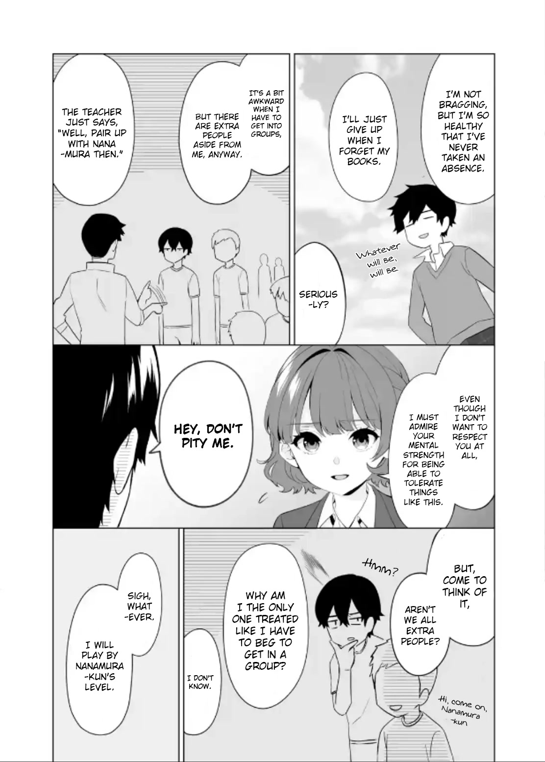 Please Leave Me Alone (For Some Reason, She Wants to Change a Lone Wolf's Helpless High School Life.) Chapter 4 page 4 - Chapter 4: Girls and Chit-Chatting Are an Impossible Game for Me, Okay?