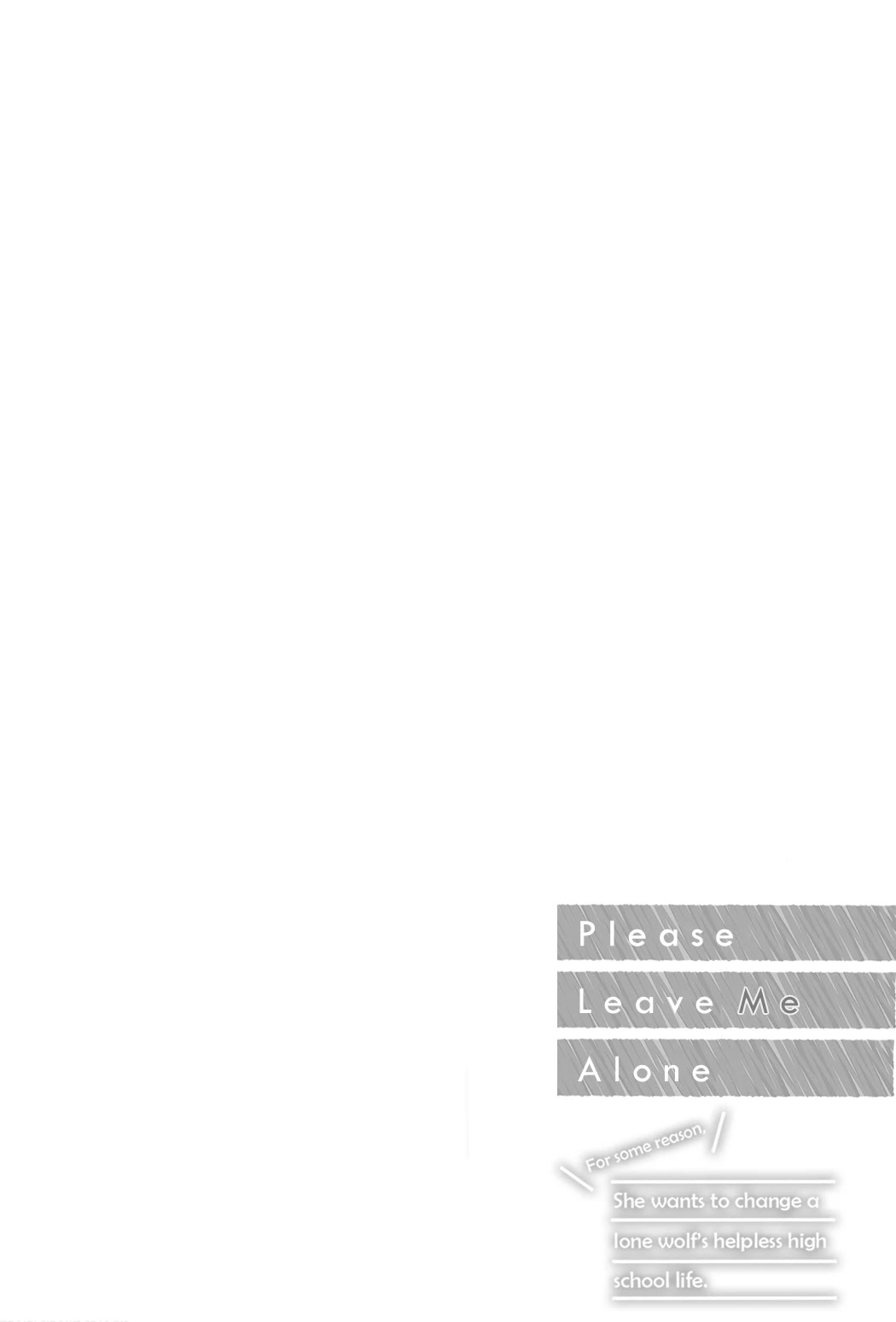 Please Leave Me Alone (For Some Reason, She Wants to Change a Lone Wolf's Helpless High School Life.) Chapter 5.5 page 2 - Chapter 5.5: Vol.1 Extras