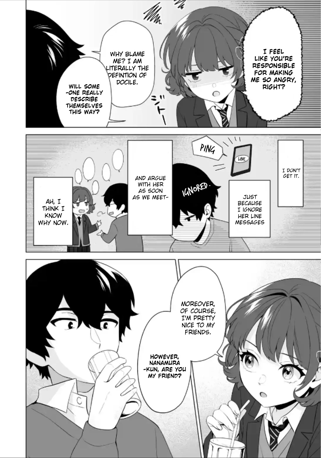 Please Leave Me Alone (For Some Reason, She Wants to Change a Lone Wolf's Helpless High School Life.) Chapter 5 page 12 - Chapter 5: Mashiro Shiramine Wants a Sudden Chat With Me?