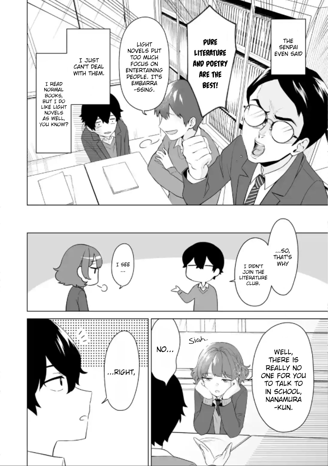 Please Leave Me Alone (For Some Reason, She Wants to Change a Lone Wolf's Helpless High School Life.) Chapter 5 page 18 - Chapter 5: Mashiro Shiramine Wants a Sudden Chat With Me?