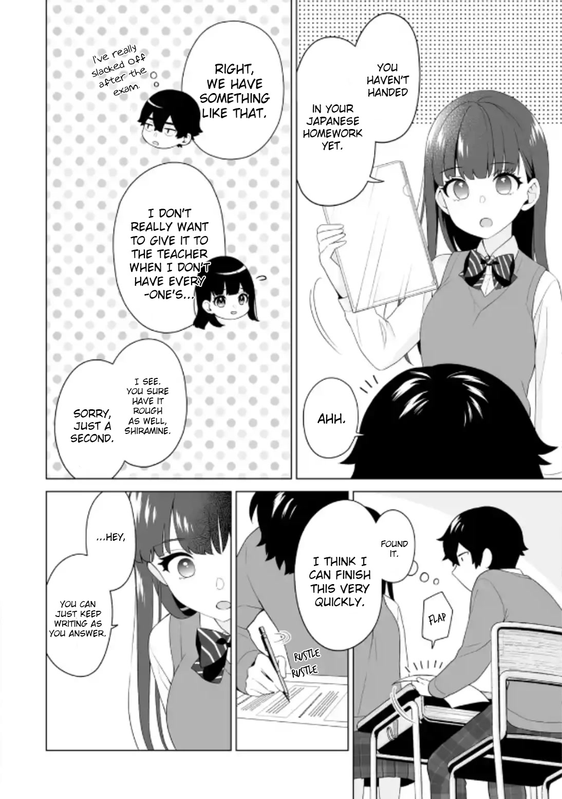 Please Leave Me Alone (For Some Reason, She Wants to Change a Lone Wolf's Helpless High School Life.) Chapter 5 page 2 - Chapter 5: Mashiro Shiramine Wants a Sudden Chat With Me?