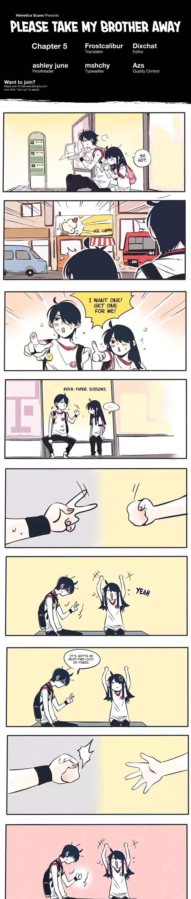 Please Take My Brother Away! Chapter 5 page 1 - Chapter 5: Rock, Paper, Scissors
